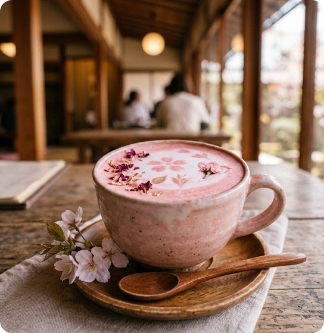 桜ラテ